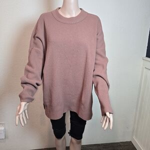 Abercrombie & Fitch Sweater Womens Med Brown Fuzzy Knit Pullover Cozy Soft Blend